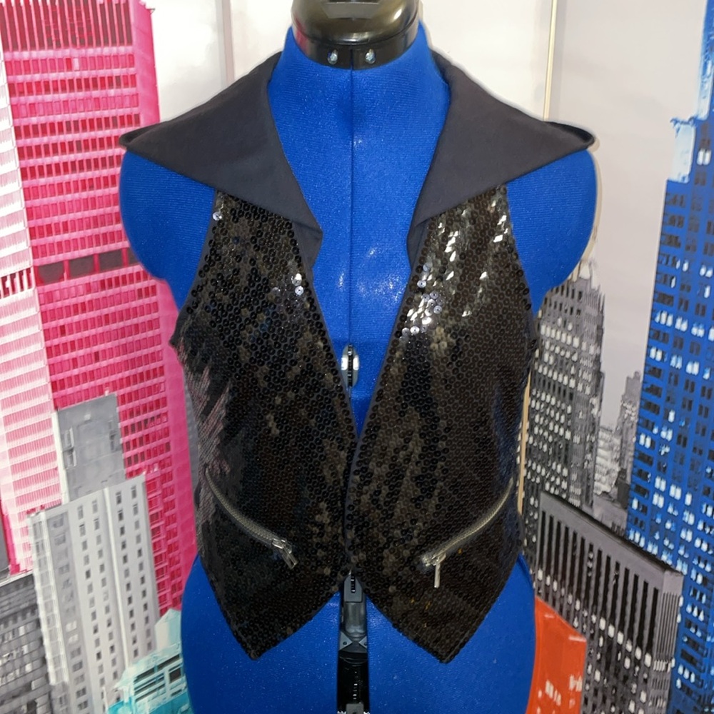 Juicy Couture Black Sequined Vest 
NEW size M